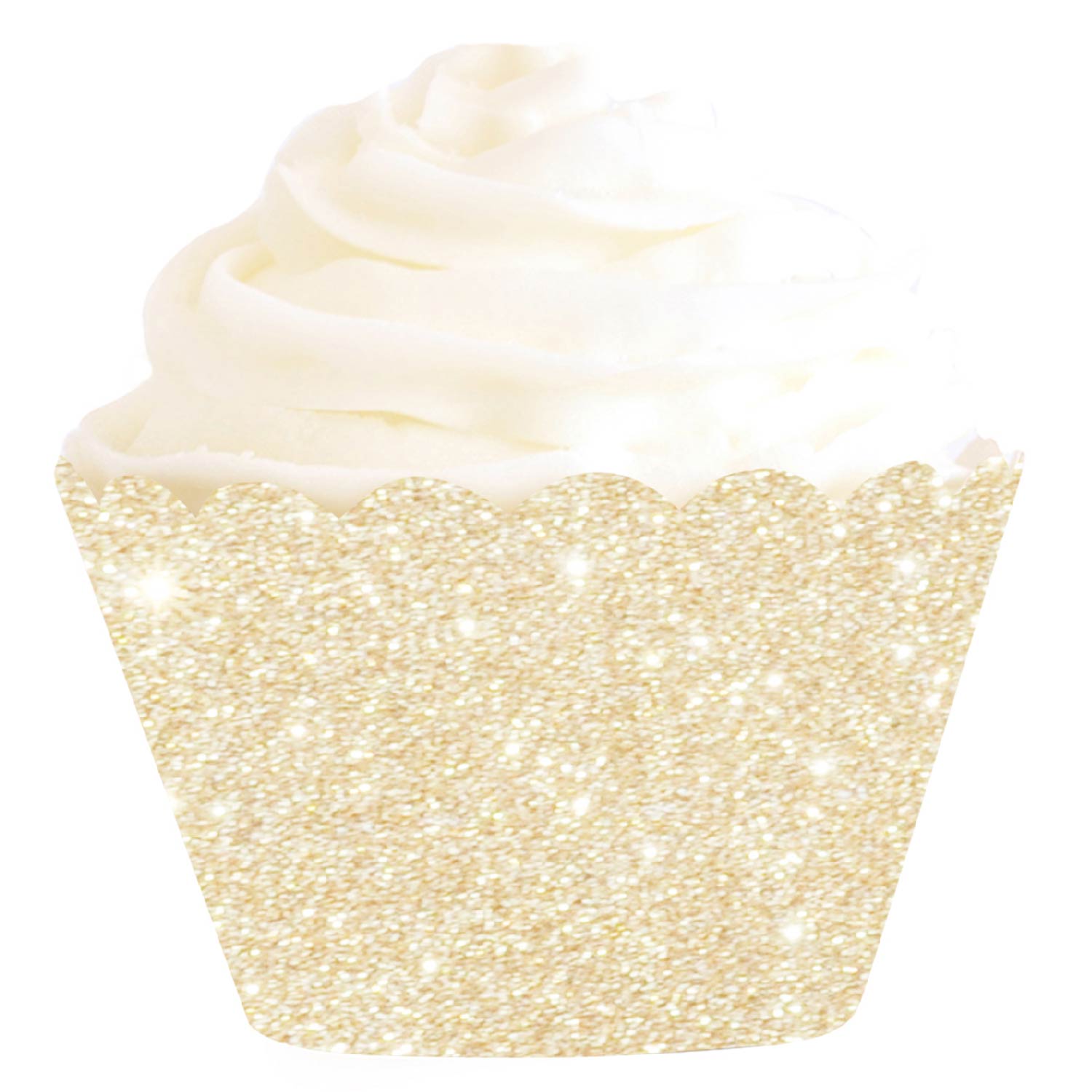Cupcake Wrapper Dorado Glitter